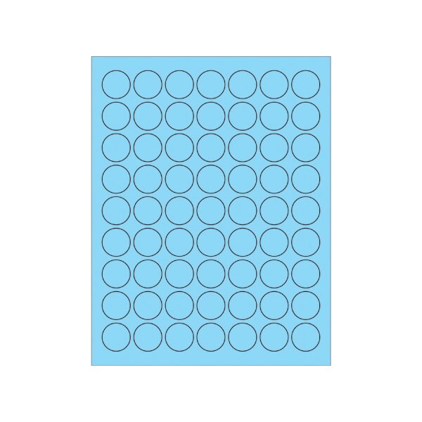 Bsc Preferred 1'' Fluorescent Pastel Blue Circle Laser Labels, 6300PK BUY00016063 - main